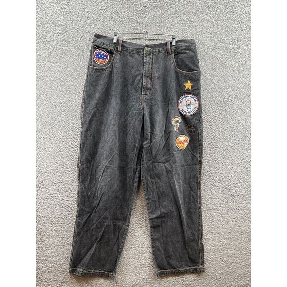 Platinum Fubu Harlem Globetrotters Patches Baggy Dark Denim Jeans Men’s Size 40